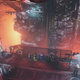 Two soldiers look at the center drum of an arcology in The Ascent